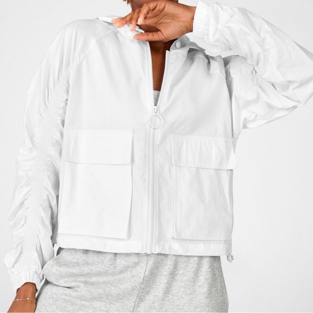 Fabletics White Norah Track Jacket
